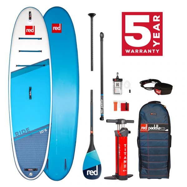 10’6″ RIDE MSL SUP INFLATABLE PADDLE BOARD PACKAGE - RED PADDLE